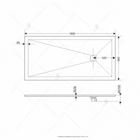 Душевой поддон RGW Stone Tray ST-169G 14152916-02 90x160 фото