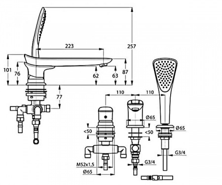 Смеситель на борт ванны Kludi Ambienta 534470575 фото