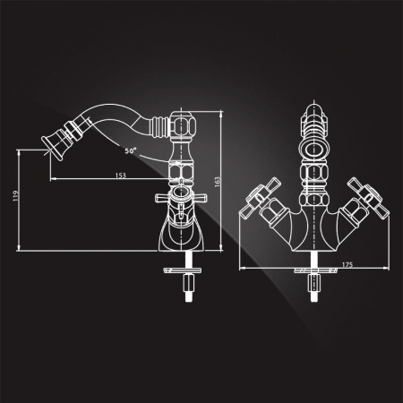 Смеситель для биде двухвентильный Elghansa Praktik 49A2660-Stone White фото