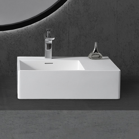 Накладная раковина Abber Stein AS2644 L 56x38 белая матовая фото