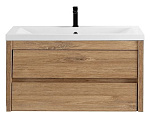 Тумба с раковиной Art&Max Family Family-M-900-2C-SO-HG дуб харбор золотой