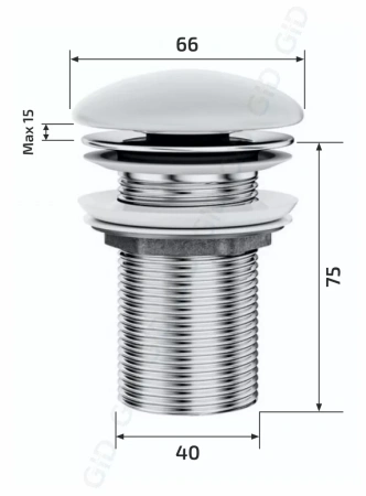 Донный клапан для раковины Gid BLm100 черный матовый фото