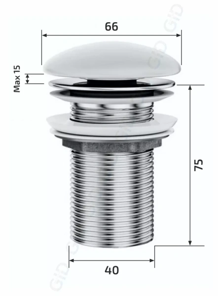 Донный клапан для раковины Gid BLm100 черный матовый фото