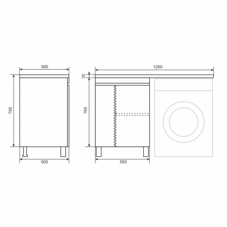 Тумба под стиральную машину Uperwood Magenta 5930205158 черная фото