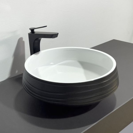 Накладная раковина Comforty J2110 00-00012221 41x41 черный/белый фото