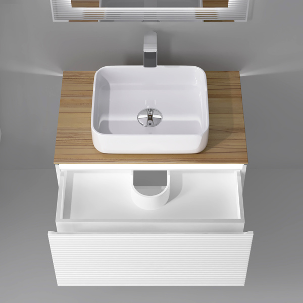 Тумба под раковину с подсветкой Jorno Karat 80 Kar.01.80/P/W фото