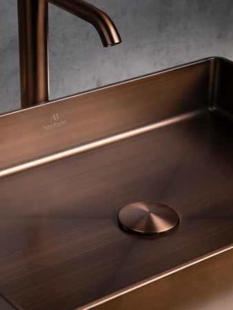 Накладная раковина из нержавеющей стали AltroBagno Astro 001020BrAn состаренная бронза фото