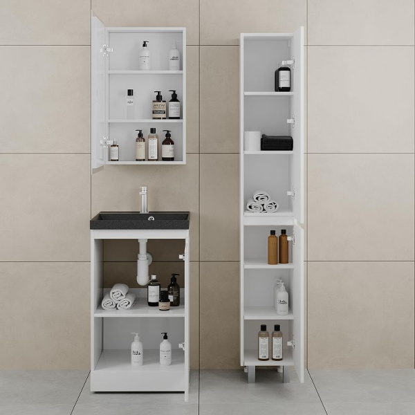 Тумба под раковину Style Line Батлер 50 СС-00002488 белая глянцевая фото