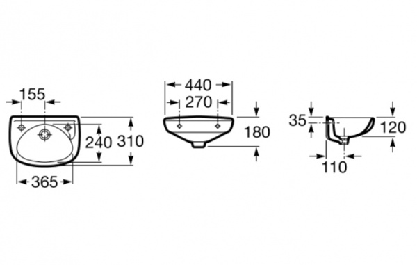 Мини-раковина Roca Ibis 320841001 44 см фото