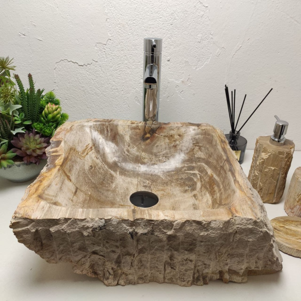 Накладная раковина из окаменелого дерева Fossil Basin OD-01258 (48*40*17) фото