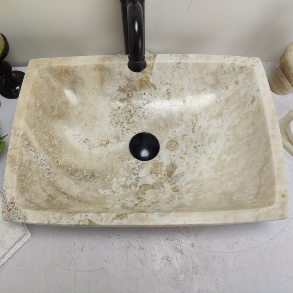 Накладная раковина из оникса Square sinc BL EO-00730 (50*35*15см) фото