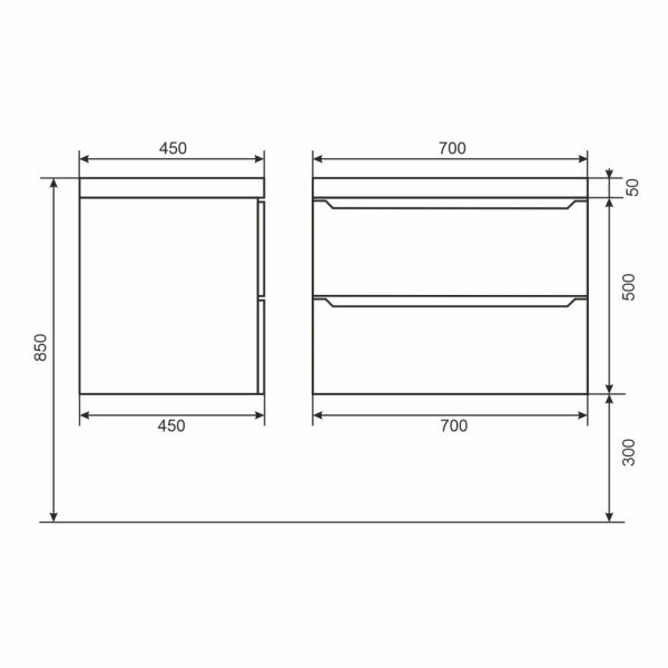 Тумба под раковину Uperwood Tanos 70 291020231 черная матовая фото