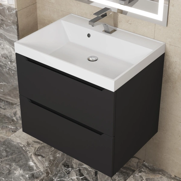 Тумба под раковину Uperwood Tanos 60 291020230 черная матовая фото