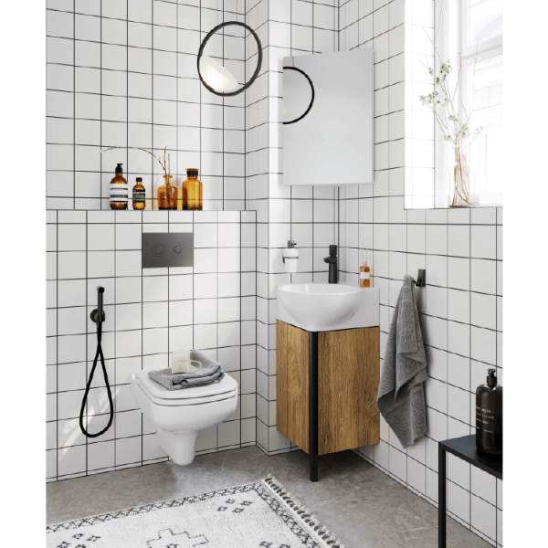 Тумба под раковину угловая Aqwella Porto 45 POR0104DB дуб балтийский фото