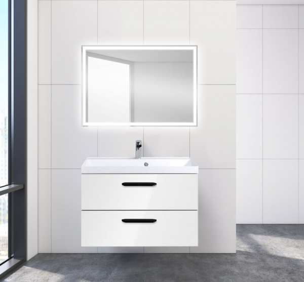 Тумба под раковину BelBagno Aurora 80 AURORA-800-2C-SO-BL белый глянец фото