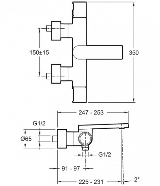 Термостатический смеситель для ванны с душем Jacob Delafon Composed E73110-TT титан фото