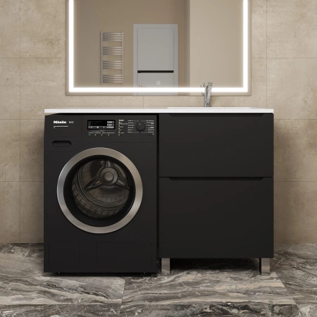 Тумба под стиральную машину Uperwood Tanos 120 TTanosVMF60B2 черная матовая фото