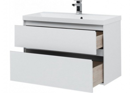 Тумба с раковиной Aquanet Гласс 100 00242526 фото