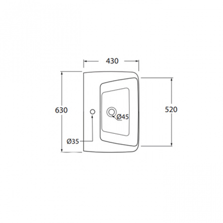 Подвесная раковина Azzurra Hera HELP06343T0MBI*1 фото
