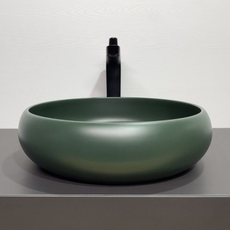 Накладная раковина Comforty 114MDG 00-00012529 41x41 темно-зеленая матовая фото