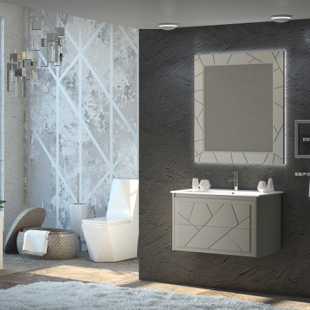 Зеркало с подсветкой Smile Луиджи 90 00-00000523 серое фото