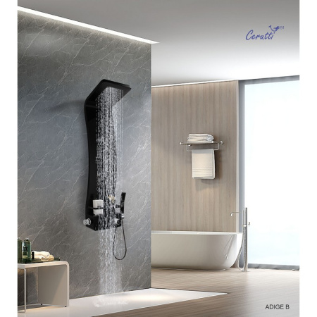 Душевая панель Cerutti SPA Adige СТ8980 черный глянец фото