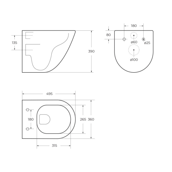Подвесной унитаз со смывом торнадо Sintesi Ellipse SIN-TS-ELL-153 с сиденьем фото