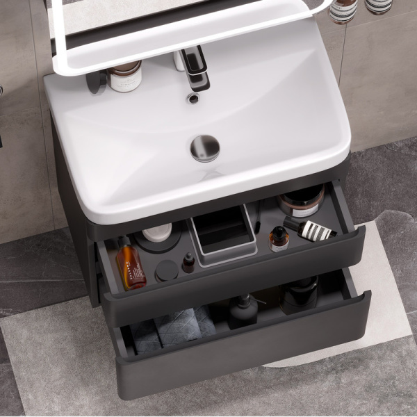 Тумба под раковину EQUIL Eltoro 70 tpELTR70.2Y-03 черный софт фото