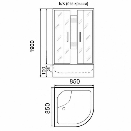 Душевая кабина Parly Effect TMF911 85x85 без крыши фото