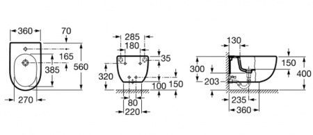 Биде подвесное Roca Meridian-N 357245000 фото