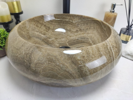 Накладная раковина из оникса Indo Donut Sunset Medium DO-000162 фото