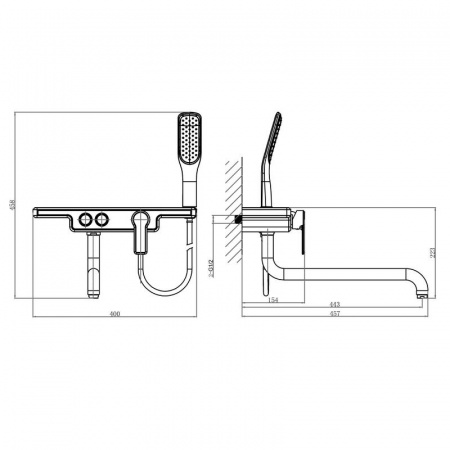 Смеситель для ванны с душем D&K DA1443316 фото