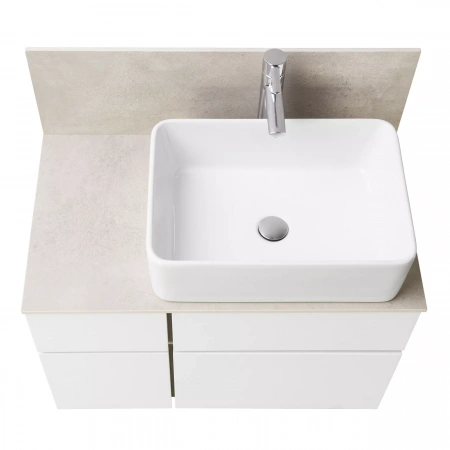 Тумба под раковину Акватон Мишель 1A244501MIX40 80 см дуб эндгрейн/белый фото