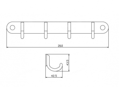 Планка с четырьмя крючками Rush Bianki BI76243 фото