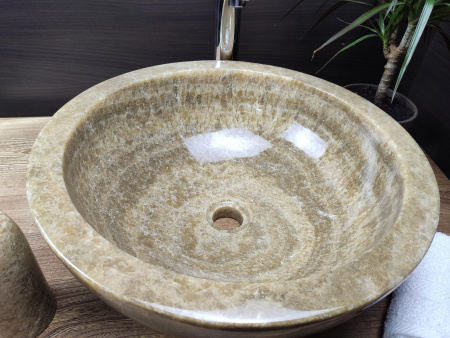 Накладная раковина из оникса Indo Bowl Sunset Medium BO-00012 фото