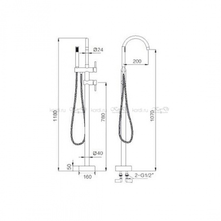 Напольный смеситель для ванны с душем Feramolli BL637 фото