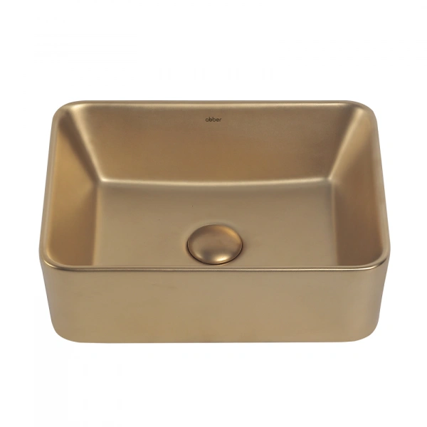Накладная раковина Abber Rechteck AC2213MMG 40x30 золото матовое фото