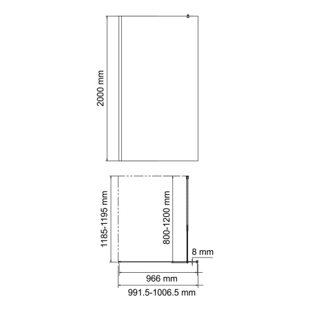 Душевая перегородка WasserKRAFT Rur 30W44PG-MG матовое стекло, 100 см фото