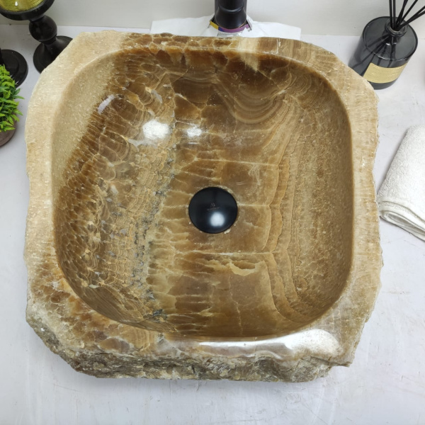 Накладная раковина из оникса Erozy Sunset EO-00460 (42*42*15см) фото