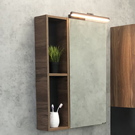 Зеркало-шкаф Comforty Штутгарт-60 дуб тёмно-коричневый фото