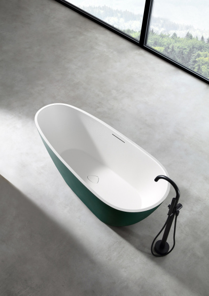 Ванна из искусственого камня Abber Dortmund AM9911MBG 170x75 темно-зеленая матовая фото