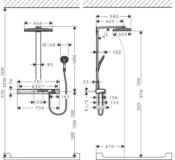 Душевая система (стойка) Hansgrohe Rainmaker Select 460 3jet Showerpipe 27106400 фото