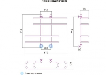 Водяной полотенцесушитель Сунержа Фурор 00-0108-6090 фото