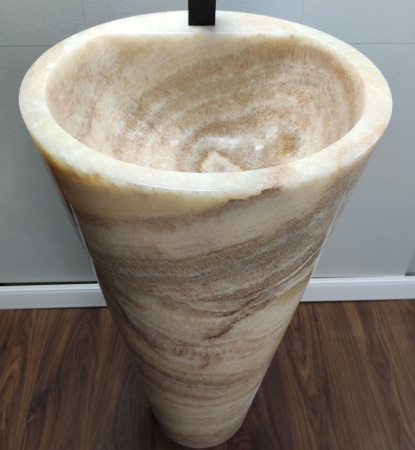 Раковина напольная из оникса Yellow ON-01355 (45*45*90) фото