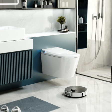 Электронный унитаз-биде импульсный Abber Bequem AC1119S с инсталляцией AC0101P фото