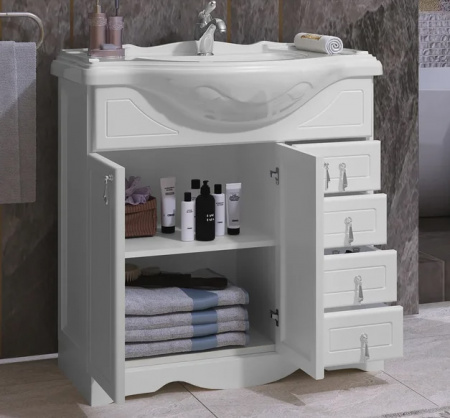 Тумба напольная Opadiris Клио 85 00-00002836 белая матовая фото