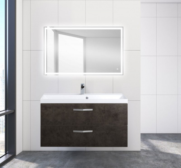 Тумба под раковину Belbagno Aurora AURORA-1000-2C-SO-CS Cemento Scuro фото
