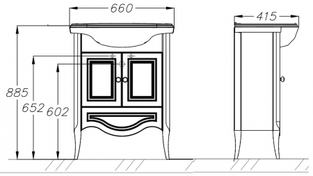Тумба с раковиной Opadiris Брунелла 65 00-00000474 белая фото