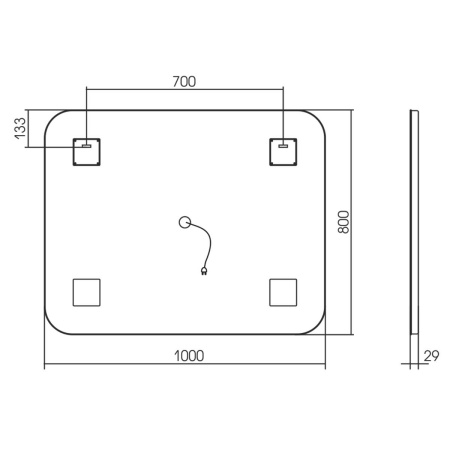 Зеркало Vincea VLM-2A100-2W 100x80 фото