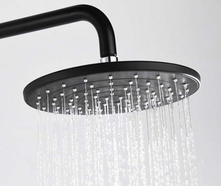 Душевая стойка с тропическим душем WasserKRAFT Elbe A17401 черная матовая фото